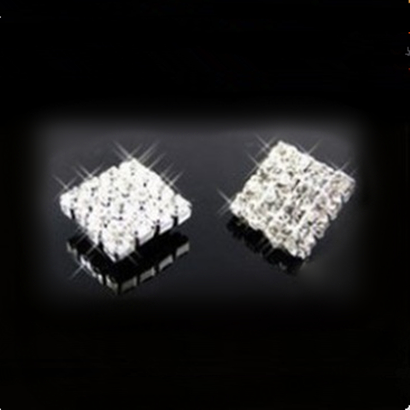 Fashion Men Vogue - Boucles d'oreilles carrées en cristal brillant