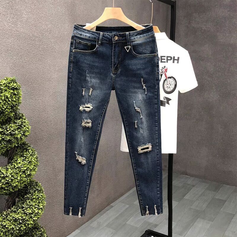 Men'S Fashion Jeans 2025 - Jean court pour hommes pantalon déchiré