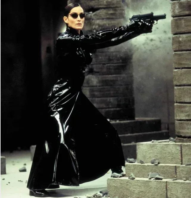 Trench Coat Men - Manteau en cuir PVC noir brillant