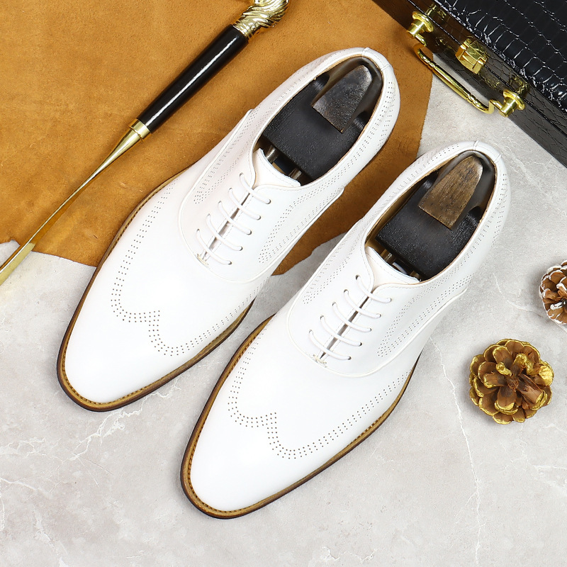 Oxford Shoes Brogue - Chaussures Brogue à Lacets en Cuir