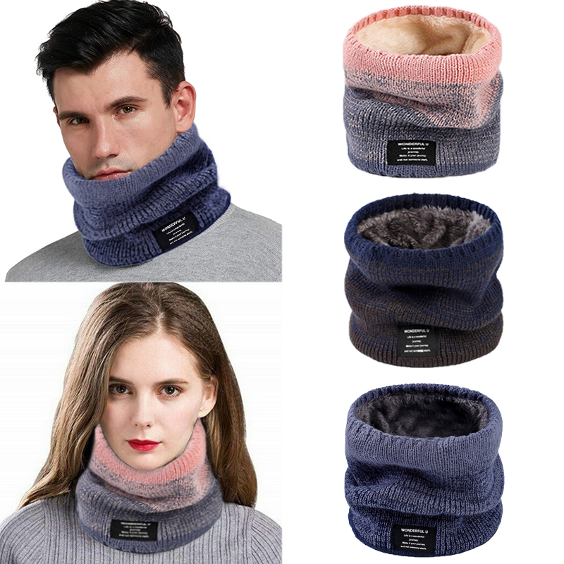 Men Scarf Wool - Hiver femmes hommes tricoté dégradé foulard