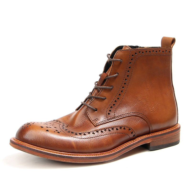 Mens Fashion Autumn 2025 - Bottines Chelsea Vintage en cuir véritable