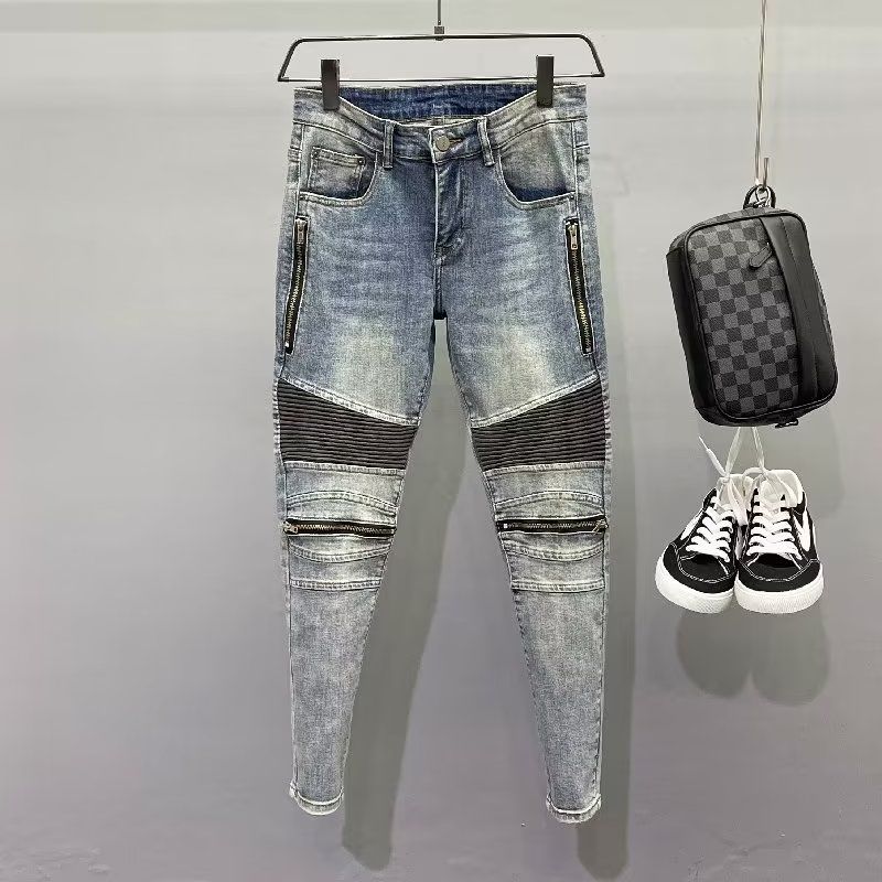 Men'S Fashion Jeans 2025 - Nouveau 2025 haute qualité Vintage bleu