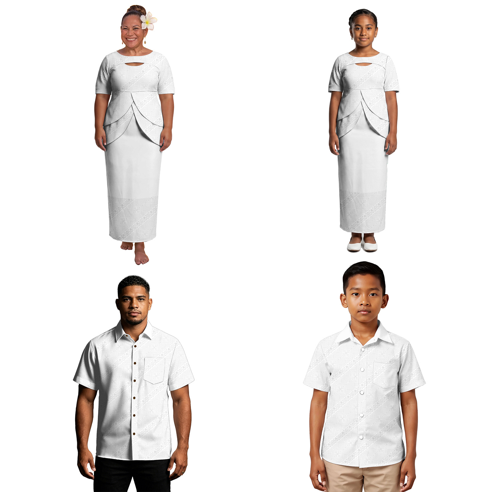 Mens Fashion Dress Shirts - Robe polynésienne Puletasi tribale pour femmes