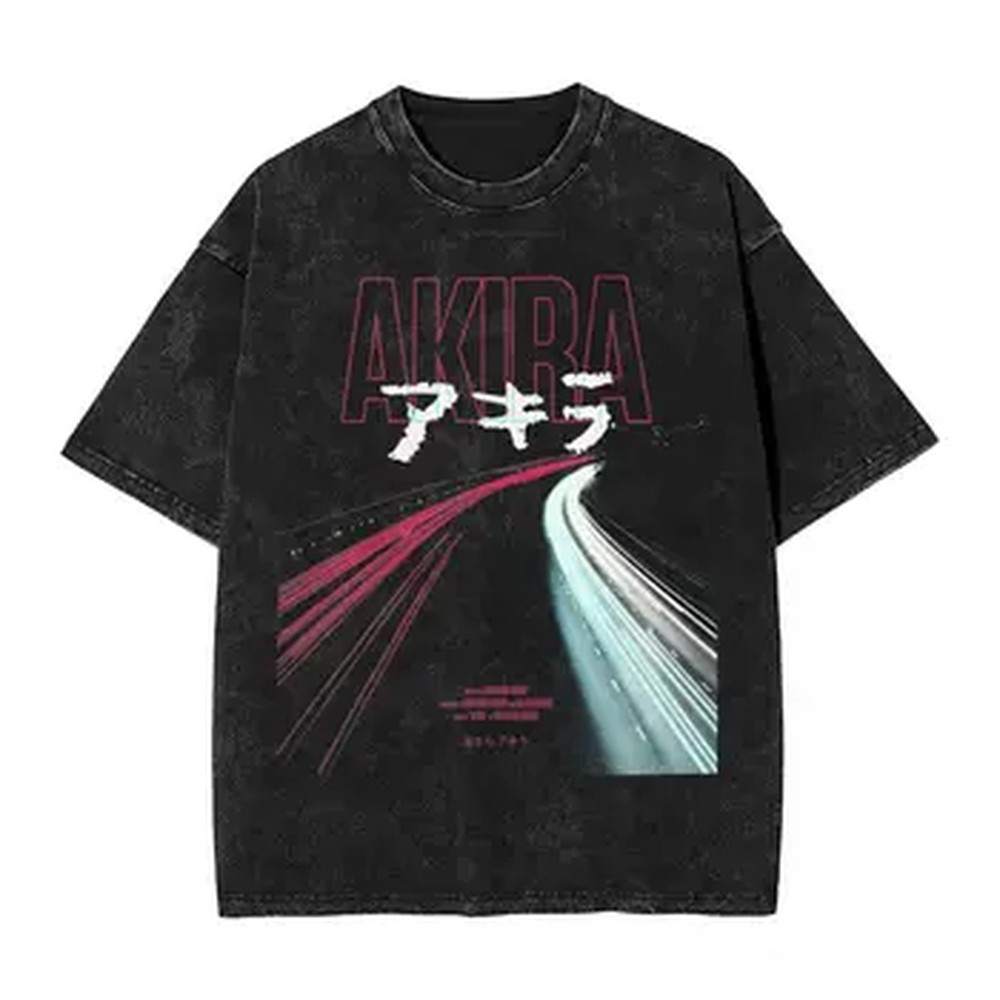 Graphic Tee Oversized - T-shirt graphique Manga Akira, style Harajuku