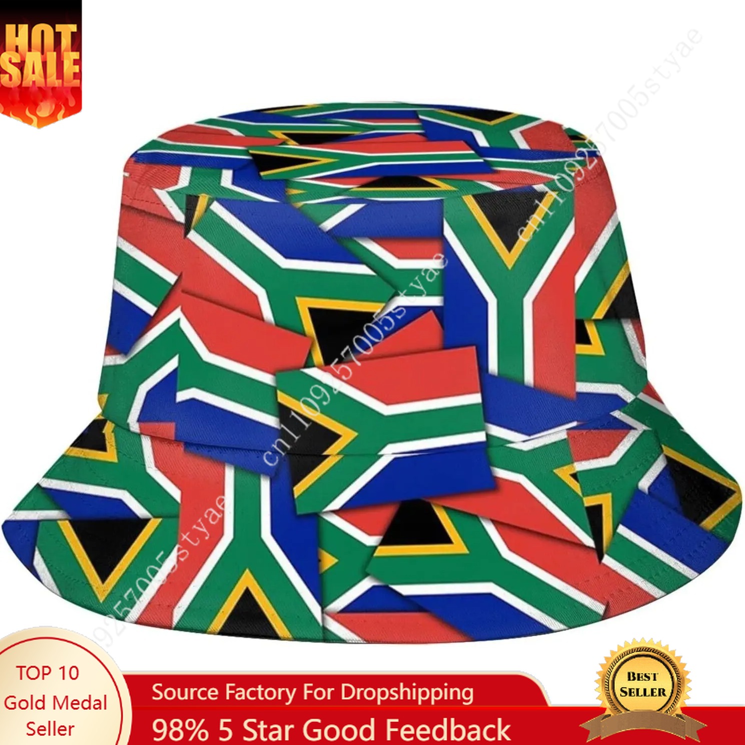 Mens Fashion Bucket Hat - Chapeau seau drapeau de l'afrique du
