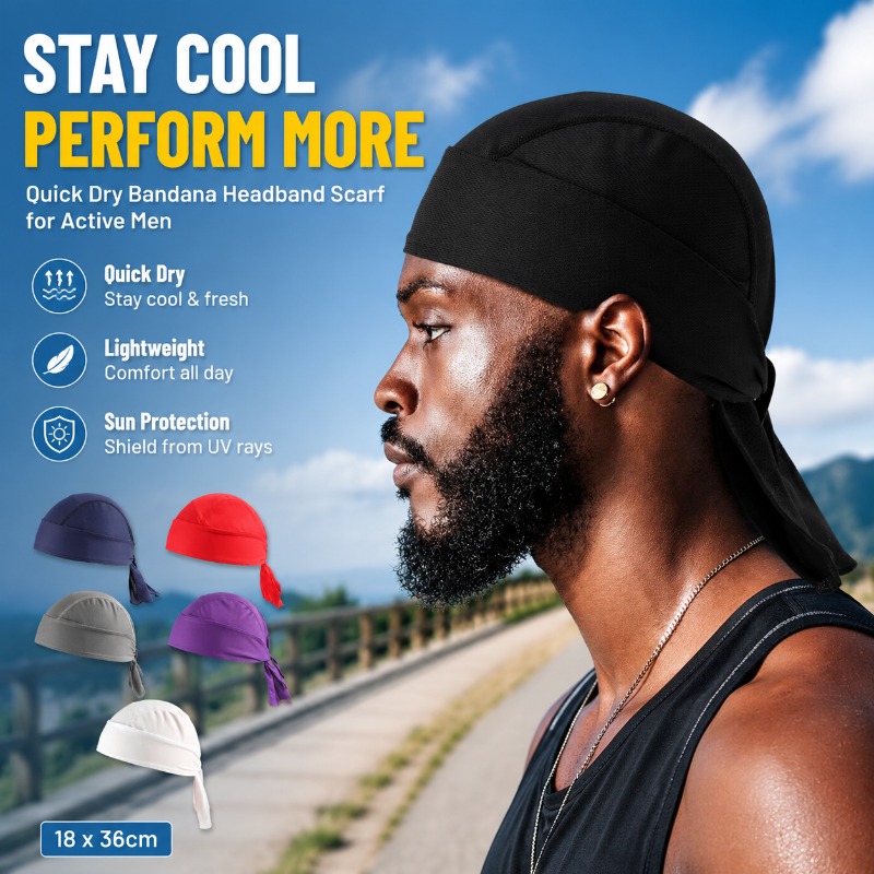 Men'S Fashion With Hat - Bandana en polyester à séchage rapide