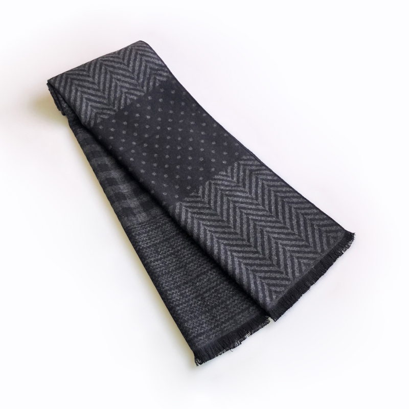 Men Scarf Wool - Écharpe en cachemire avec pompon pour