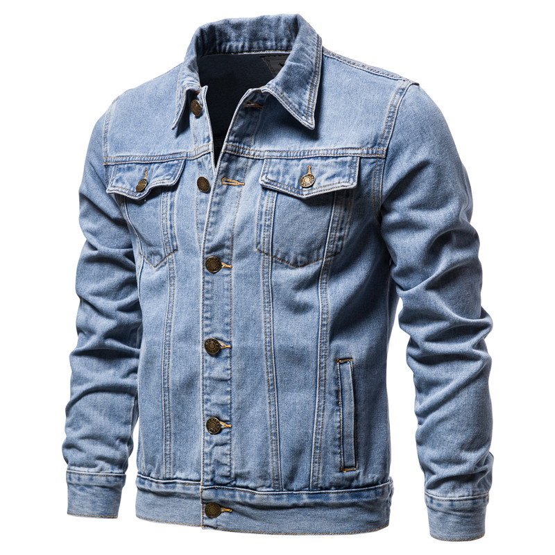 Men'S Fashion Jeans 2025 - 2025 automne Hommes solide Denim vestes