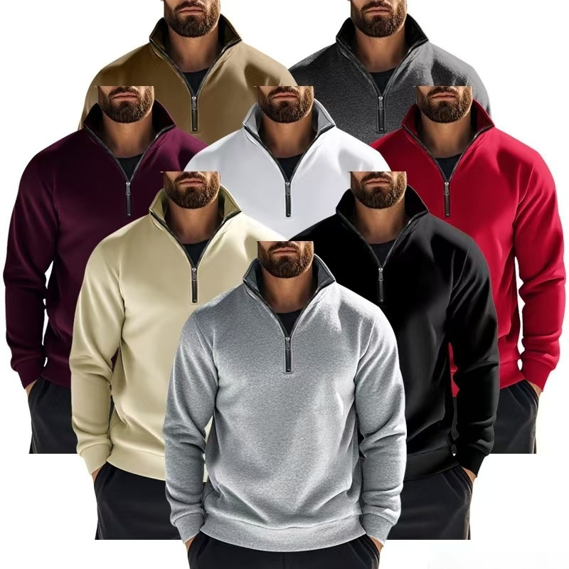 Mens Fashion Quarter Zip - Sweat-shirt à demi-zip pour hommes et