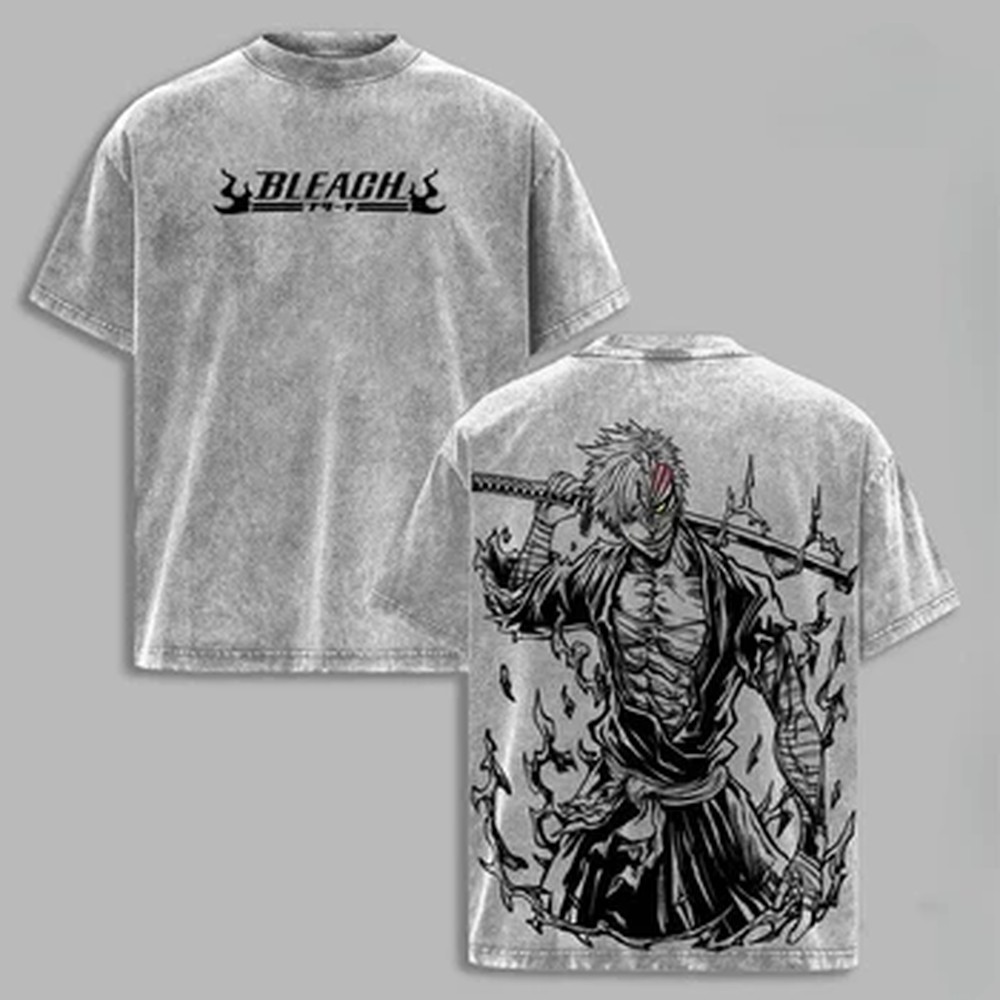 Graphic Tee Oversized - T-shirt graphique vintage délavé Manga BLEACH