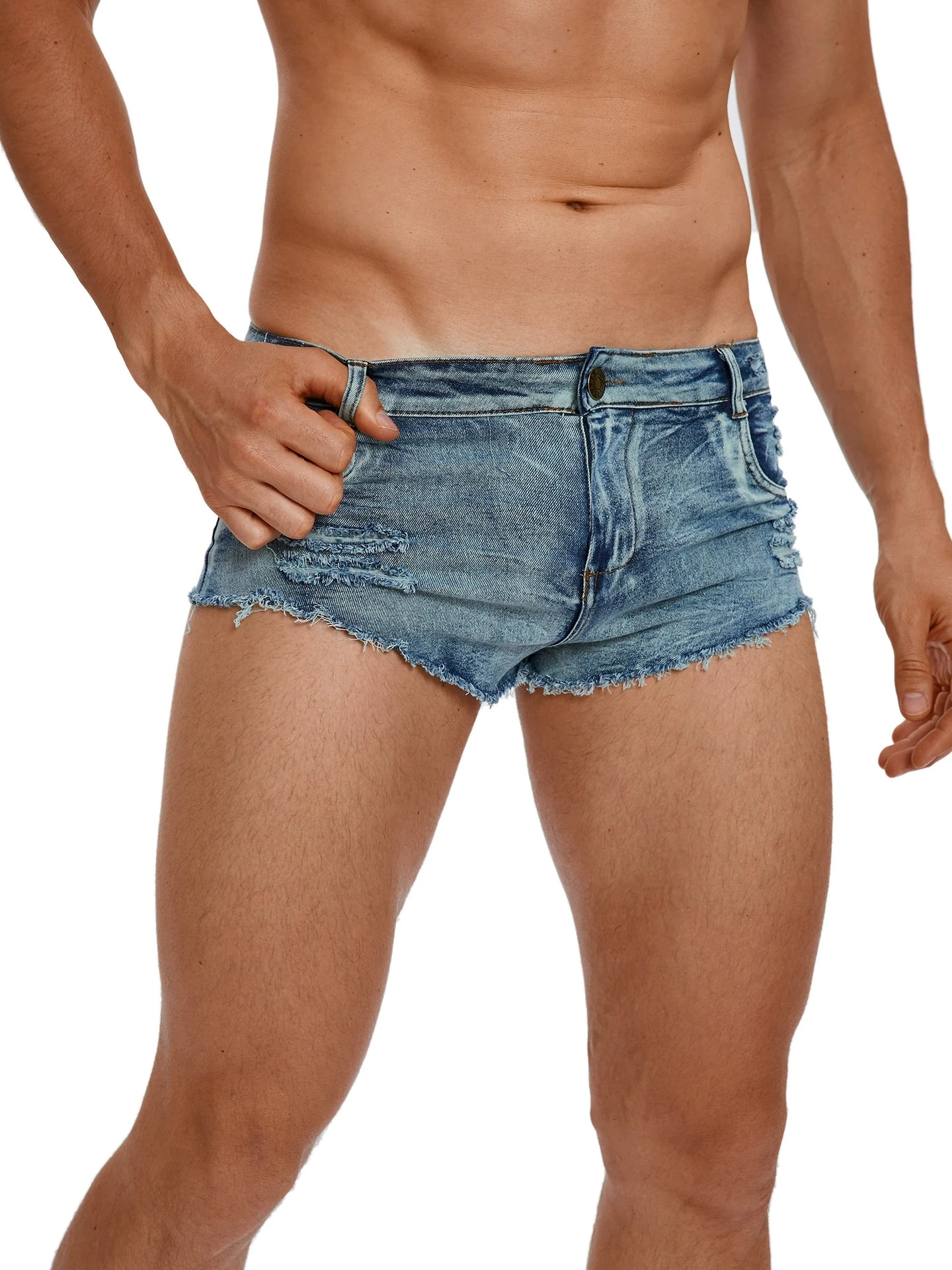 Jeans Pants Fashion Men - Shorts en jean taille basse pour