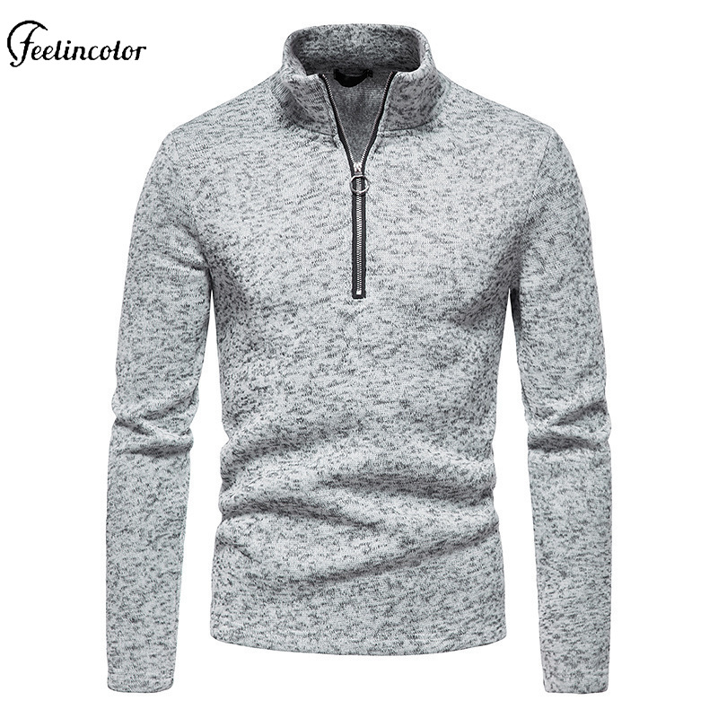 Mens Fashion Quarter Zip - Sweat-shirt à col roulé pour hommes,