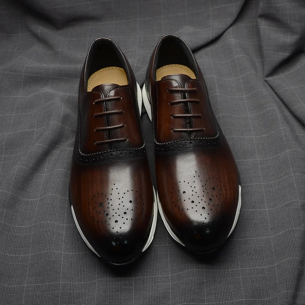 Chaussures Oxford en cuir véri - Oxford Shoes Brogue avis et prix