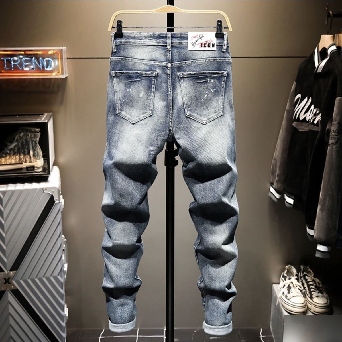 Jean brodé déchiré pour hommes - Men'S Fashion Jeans 2025 avis et prix