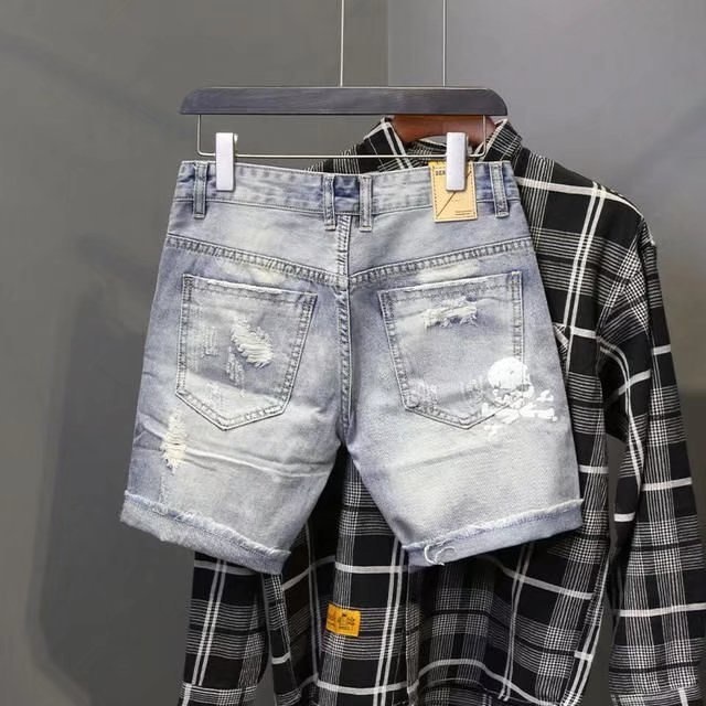 Été hommes usé perle trou mend - Jeans Pants Fashion Men avis et prix